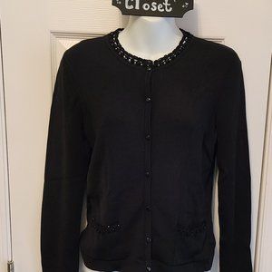 Grace Dane Sweater Small Petite Black Embellished
